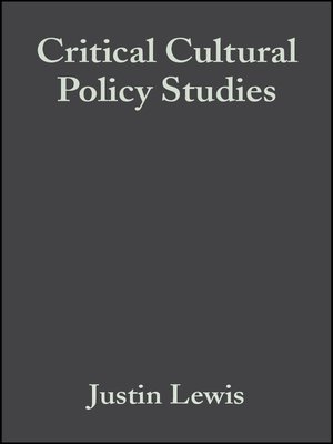cover image of Critical Cultural Policy Studies